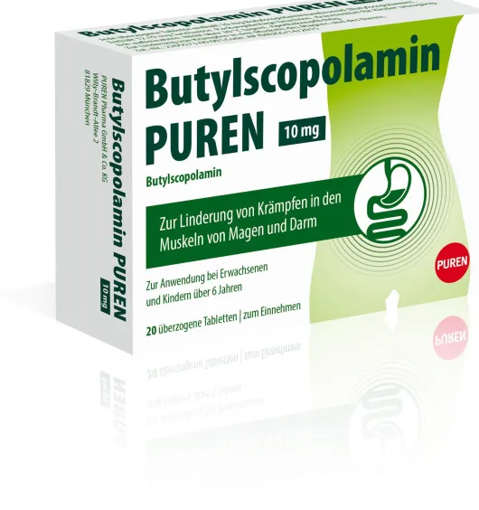 Butylscopolamin Puren 10 mg Überzogene Tabletten 20 Stück