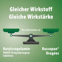 Butylscopolamin Puren 10 mg Überzogene Tabletten 20 Stück