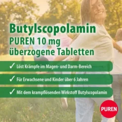 Butylscopolamin Puren 10 mg Überzogene Tabletten 20 Stück