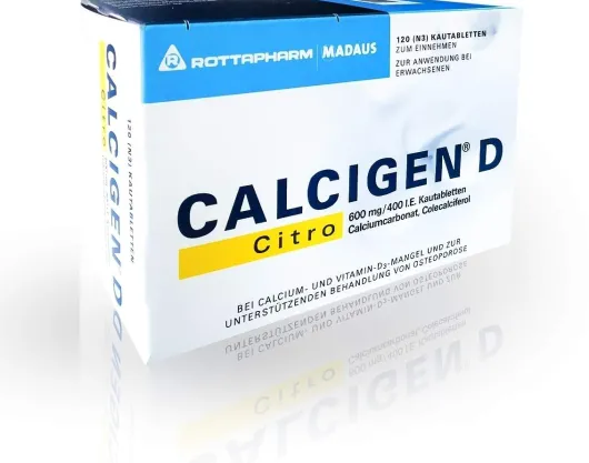 Calcigen D Citro 600 mg und 400 I.E. 120 Kautabletten