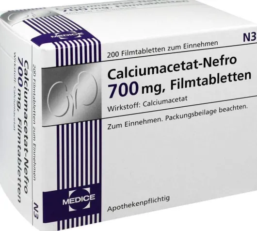 Calciumacetat Nefro 700 mg 200 Filmtabletten