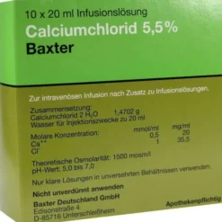 Calciumchlorid Lösung 5,5% 10 X 20 ml Ampullen