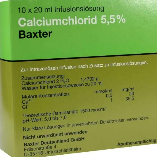 Calciumchlorid Lösung 5,5% 10 X 20 ml Ampullen