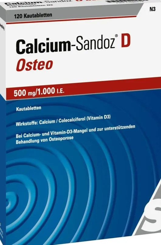 Calcium Sandoz D Osteo 500 mg pro 1.000 I.E. 120 Kautabletten