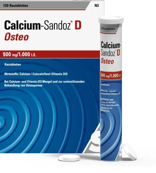 Calcium Sandoz D Osteo 500 mg pro 1.000 I.E. 120 Kautabletten