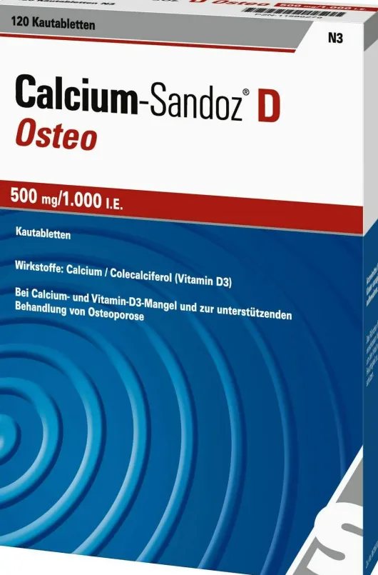 Calcium Sandoz D Osteo 500 mg pro 1.000 I.E. 120 Kautabletten