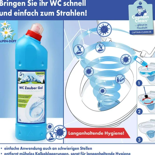 Captain Clean WC Zauber Gel mit Alpenduft 750 ml