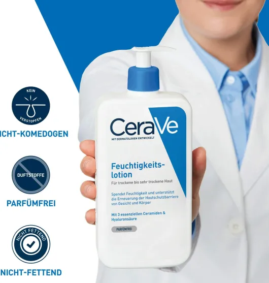 CeraVe Feuchtigkeitslotion 473 ml + gratis 20 ml Reinigungslotion