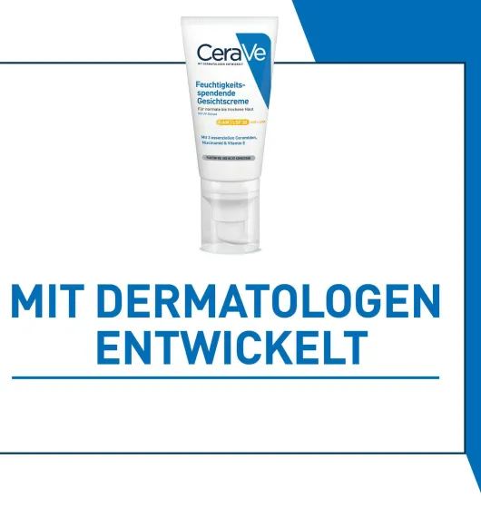 CeraVe Feuchtigkeitsspendende Gesichtscreme LSF 30 52 ml + gratis Schäumendes Reinigungsgel 20 ml