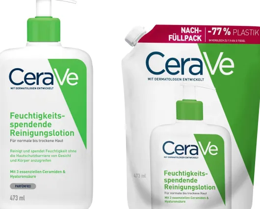 CeraVe Feuchtigkeitsspendende Reinigungslotion 473 ml + CeraVe Feuchtigkeitsspendende Reinigungslotion 473 ml Refill