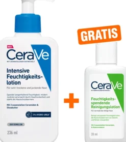 Cerave Intensive Feuchtigkeitslotion 236 ml + gratis Feuchtigkeitsspendende Reinigungslotion 20 ml