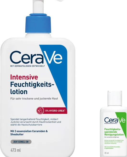 Cerave Intensive Feuchtigkeitslotion 473 ml + gratis Feuchtigkeitsspendende Reinigungslotion 20 ml