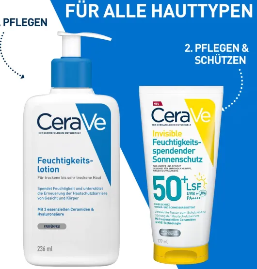 CeraVe Invisible Feuchtigkeitsspendender Sonnenschutz LSF 50+ 177 ml