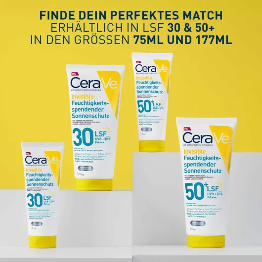 CeraVe Invisible Feuchtigkeitsspendender Sonnenschutz LSF 50+ 177 ml