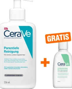 Cerave porentiefe Reinigung Gel 236 ml + gratis schäumendes Reinigungsgel 20 ml