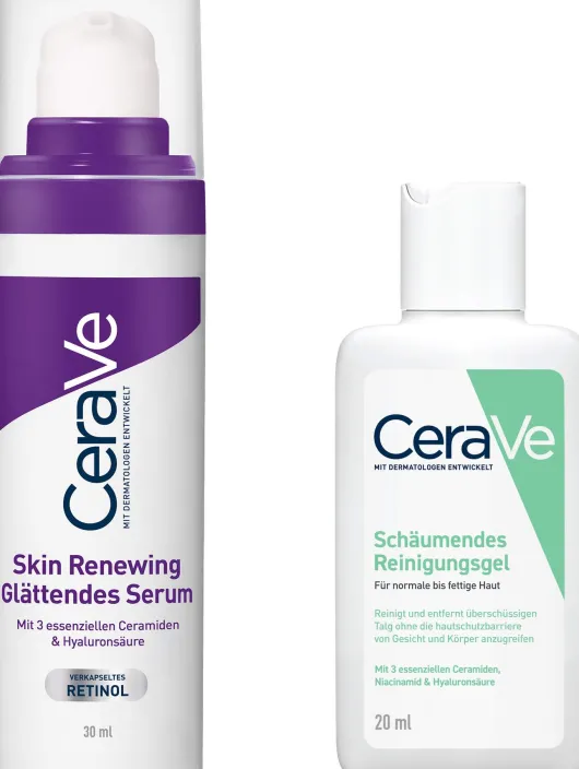 Cerave Skin Renewing glättendes Serum 30 ml + gratis CeraVe schäumendes Reinigungsgel 20 ml