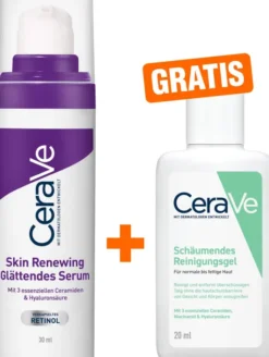 Cerave Skin Renewing glättendes Serum 30 ml + gratis CeraVe schäumendes Reinigungsgel 20 ml