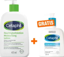 Cetaphil Feuchtigkeitslotion 473 ml + gratis Cetaphil Reinigungslotion 236 ml