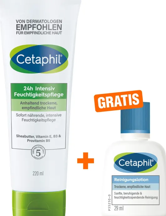 Cetaphil 24 H Int.Feuchtigkeitspflege + gratis Reinigungslotion 29 g