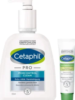 Cetaphil Pro Itch Control Clean Extra Milde Handreinigung 236 ml + gratis Feuchtigkeitscreme 14 g