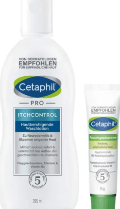 Cetaphil Pro Itch Control Waschlotion 295 ml + gratis Feuchtigkeitslotion 14 g