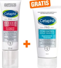 Cetaphil RednessControl Creme beruhigende Nachtpflege 50 ml + gratis Pro Itch Control Repair sensitive Handcreme 50 ml