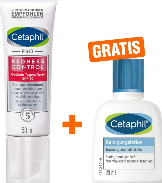 Cetaphil RednessControl getönte Tagespflege SPF30 50 ml Creme + gratis Cetaphil Reinigungslotion 29 ml