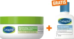 Cetaphil reichhaltige Nachtcreme mit Hyaluronsäure 48 g + gratis Reinigungslotion 29 g