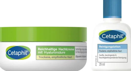 Cetaphil reichhaltige Nachtcreme mit Hyaluronsäure 48 g + gratis Reinigungslotion 29 g