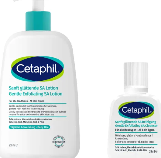 Cetaphil Sanft glättende SA Lotion für Gesicht & Körper 236 ml + gratis Cetaphil sanft glättende Reinigungslotion 29 ml