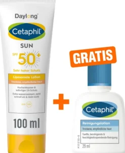 Cetaphil Sun Daylong SPF 50+ liposomale Lotion 100 ml + gratis Cetaphil Reinigungslotion 29 ml