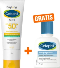 Cetaphil Sun Daylong SPF 50+ sensitives Gel 100 ml + gratis Cetaphil Reinigungslotion 29 ml