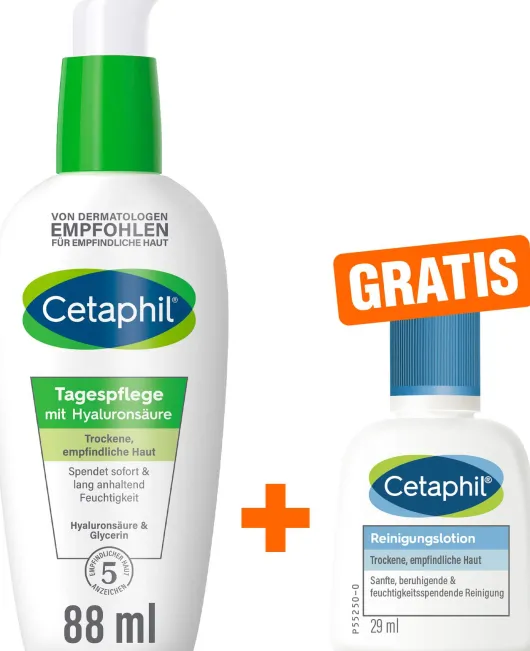 Cetaphil Tagespflege mit Hyaluronsäure 88 ml Creme + gratis Reinigungslotion 29 ml