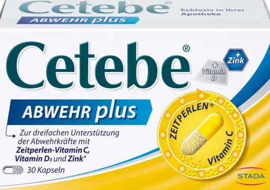 Cetebe Abwehr plus Vitamin C+Vitamin D3+ Zink 30 Kapseln