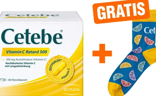 Cetebe Vitamin C Retardkapseln + gratis Kuschelsocken