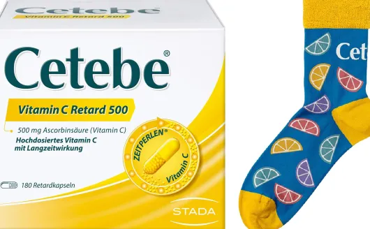 Cetebe Vitamin C Retardkapseln + gratis Kuschelsocken