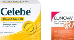 Cetebe Vitamin C Retardkapseln 500mg 180 Stück + gratis Eunova VivaChrono 2 x 10 Tabletten