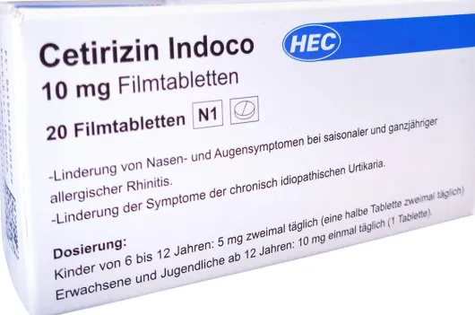 Cetirizin Indoco 10 mg Filmtabletten 20 Stück