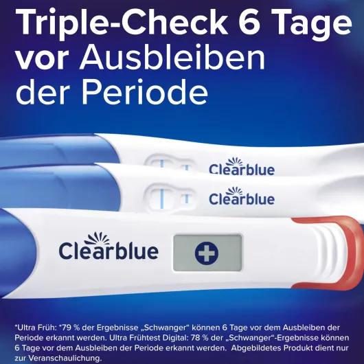 Clearblue Schwangerschaftstest Triple Check Ultra Früh 3er Set