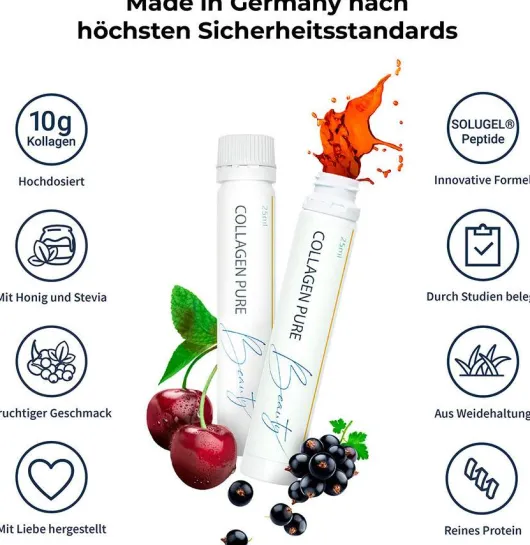 Collagen Pure Beauty 10 G Kollagen Hochdos.Gold Trinkampullen 7...