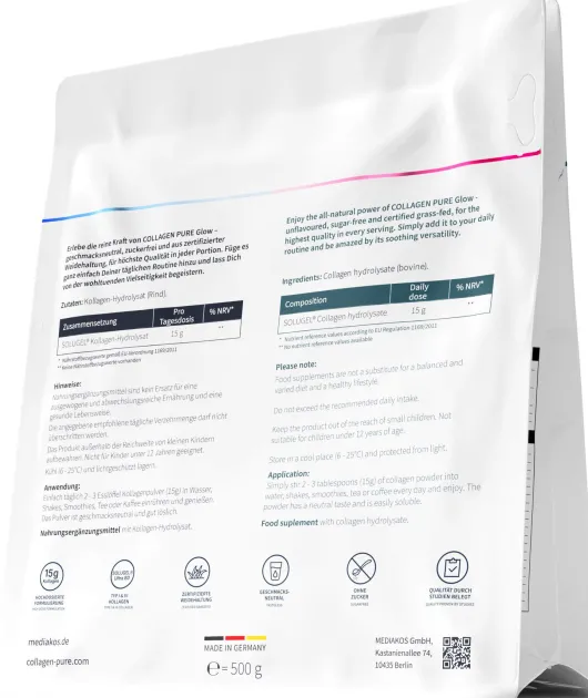 Collagen Pure Glow 100% Reines Kollagen 500 G