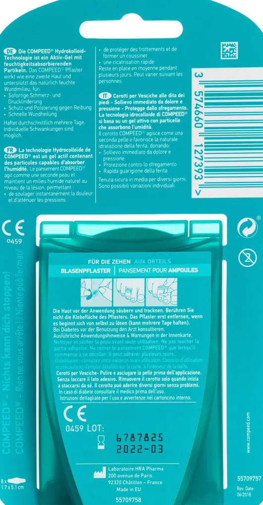 Compeed 8 Blasenpflaster an den Zehen