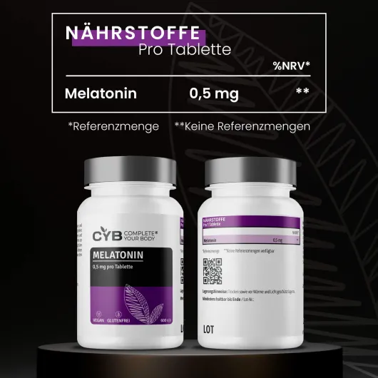 Cyb Melatonin 0,5 mg Vegan 600 Tabletten