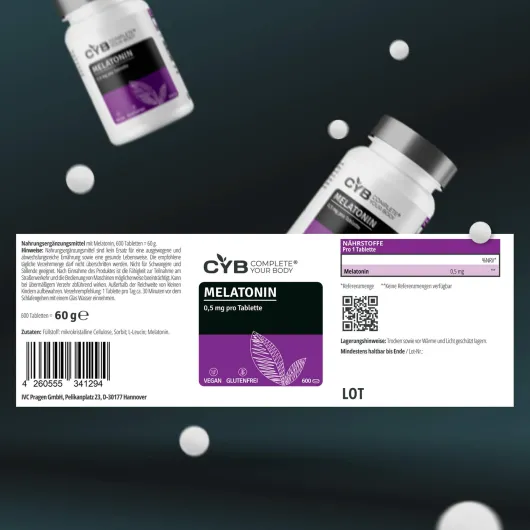 Cyb Melatonin 0,5 mg Vegan 600 Tabletten