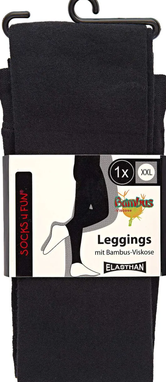 Damen Leggings Bambus Größe 38-42 schwarz, S-M