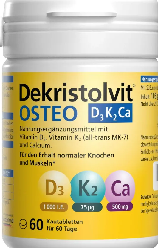 Dekristolvit Osteo D3K2 Ca 60 Kautabletten