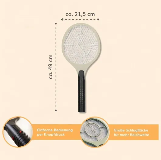 Deluxa Garden Elektrische Fliegenklatsche, Beige