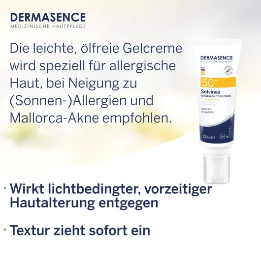 Dermasence Solvinea Sonnenschutz Gelcreme Lsf 50+ 100 ml