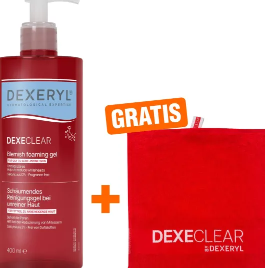 Dexeryl Dexeclear schäumendes Reinigungsgel 400 ml + gratis Handtuch 1 Stück