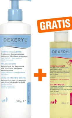 Dexeryl Pflegecreme 2 x 500 g + gratis Dexeryl Reinigungslotion 200 ml
